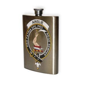 Ainslie Clan Crest Flask.