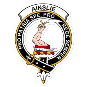 Ainslie Clan Crest Vinyl Sticker
