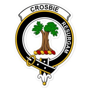 Crosbie (or Crosby) Clan Crest Vinyl Sticker