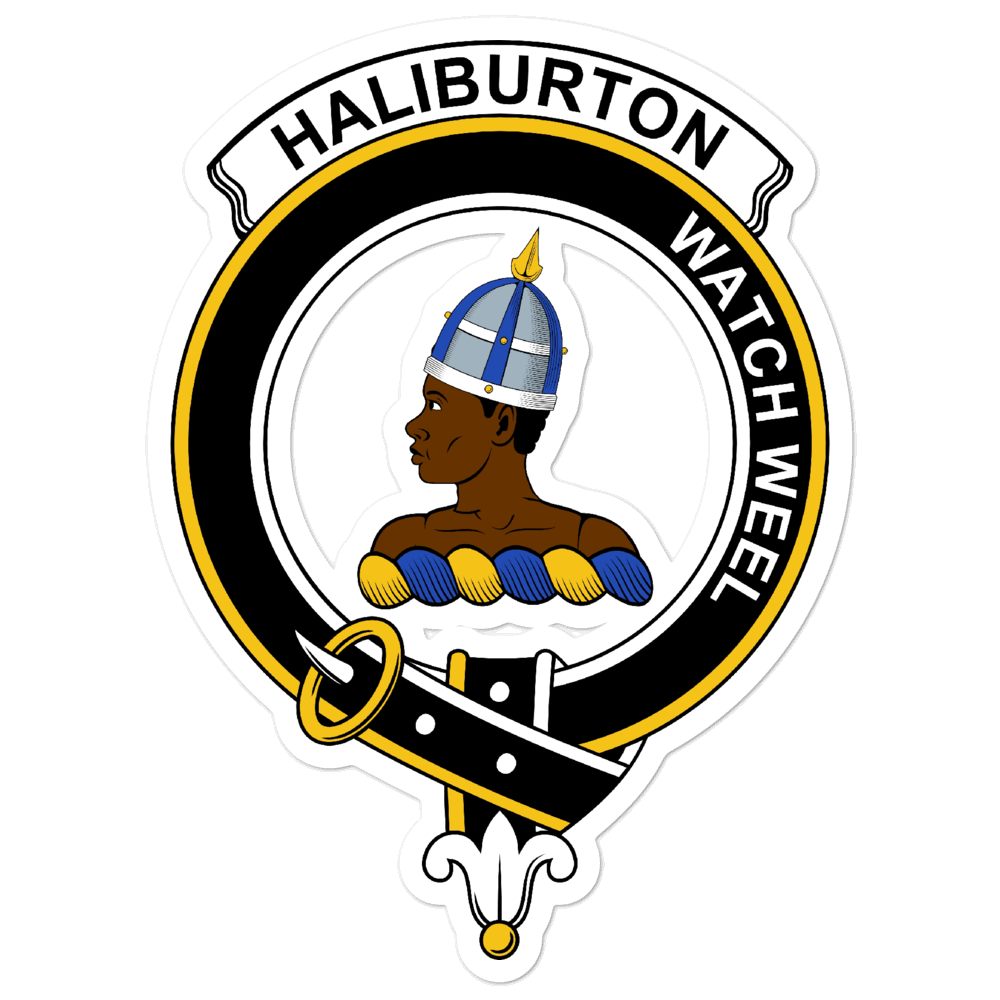 Haliburton Clan Crest Vinyl Sticker