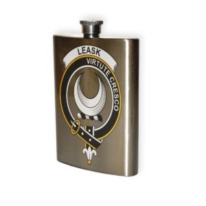 Leask Clan Crest Flask.