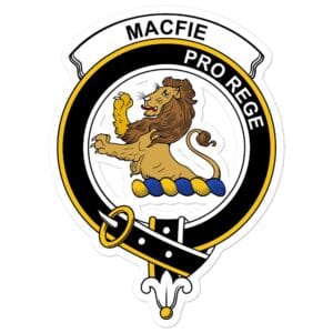 MacFie (of Dreghorn) Clan Crest Vinyl Sticker
