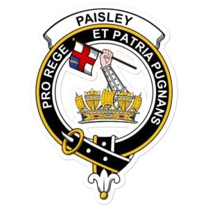 Paisley (or Pasley) Clan Crest Vinyl Sticker