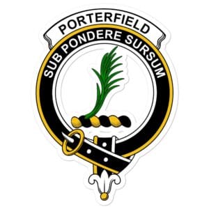 Porterfield Clan Crest Vinyl Sticker