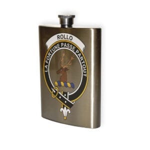 Rollo Clan Crest Flask.